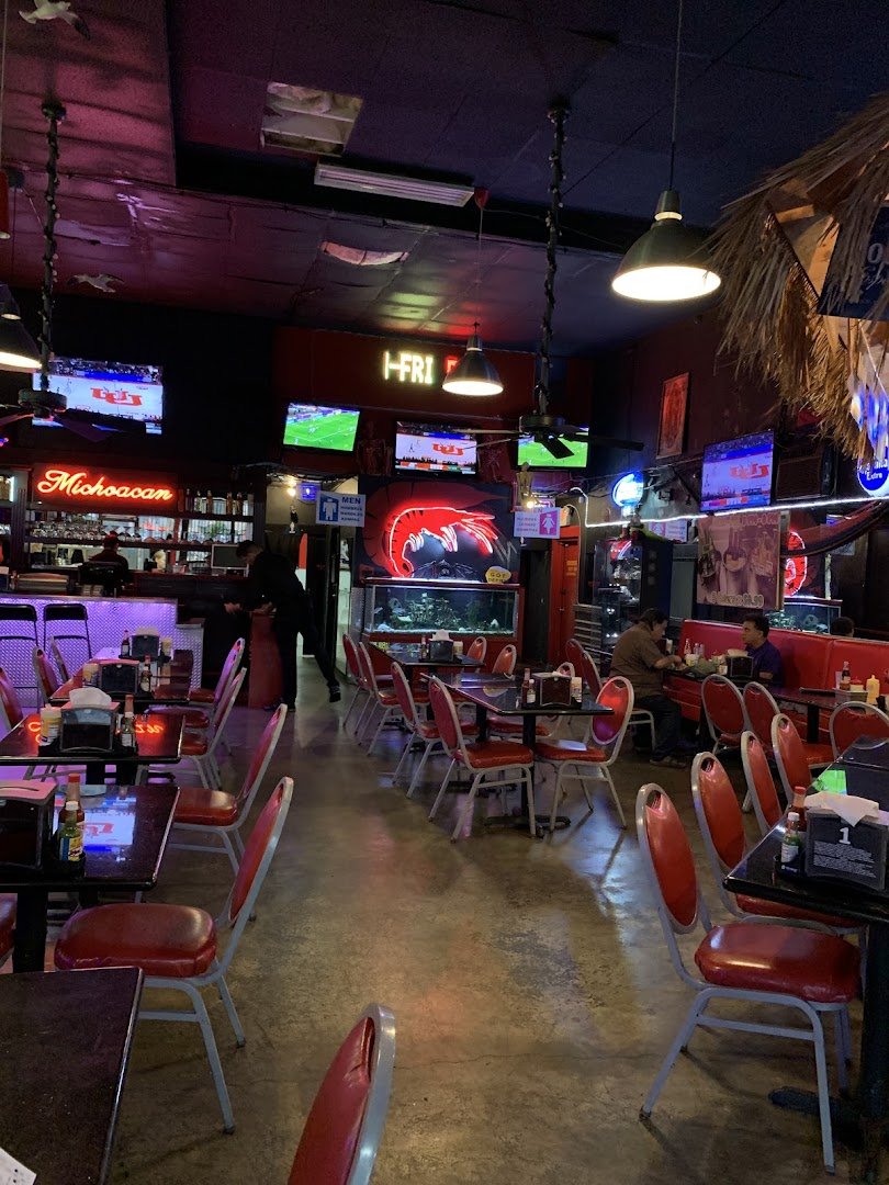 Tables set for dine-in meals and drinks.